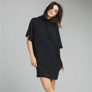 PrAna Women's Carys Hooded Short Sleeve Black Tunic Dress Size Small